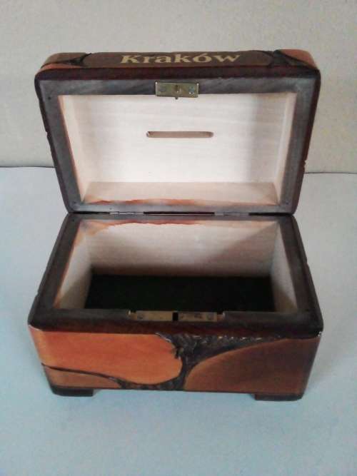 Stunning Handmade Wooden Savings Box from Poland