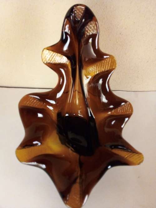 Glass Bowl with Earthy Colours and Unusual Shape