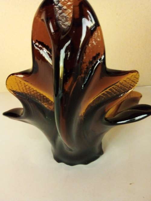 Glass Bowl with Earthy Colours and Unusual Shape