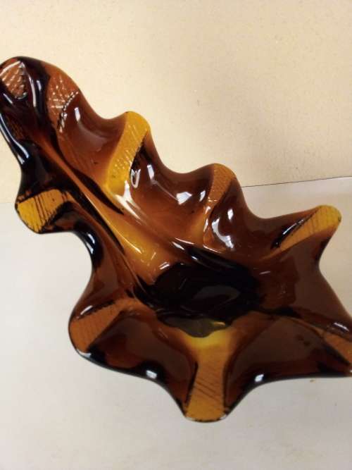 Glass Bowl with Earthy Colours and Unusual Shape