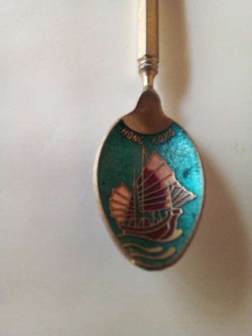 Enameled Brass Hong Kong Souvenir Spoon