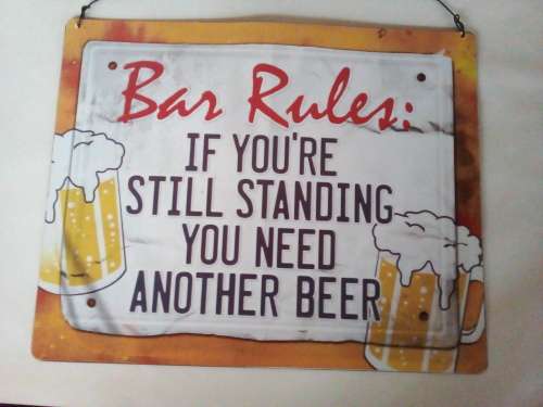 Humorous Tin Plate Bar Sign