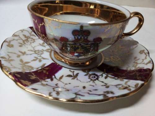 Vintage Bavaria Cup and Saucer with Imprint of Coat of Arms