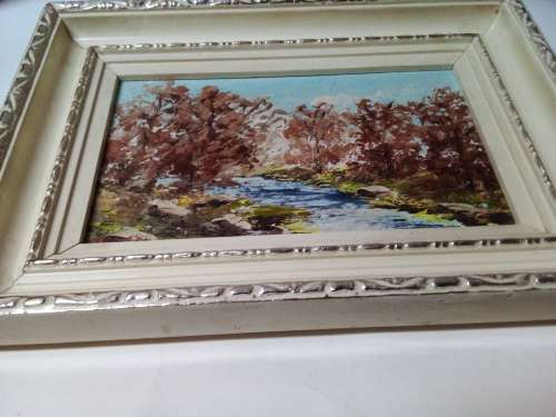 Small Well Painted Oil Painting in Vintage Wood Frame