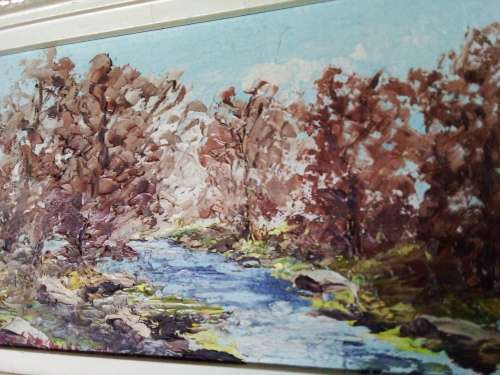 Small Well Painted Oil Painting in Vintage Wood Frame