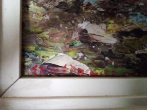 Small Well Painted Oil Painting in Vintage Wood Frame