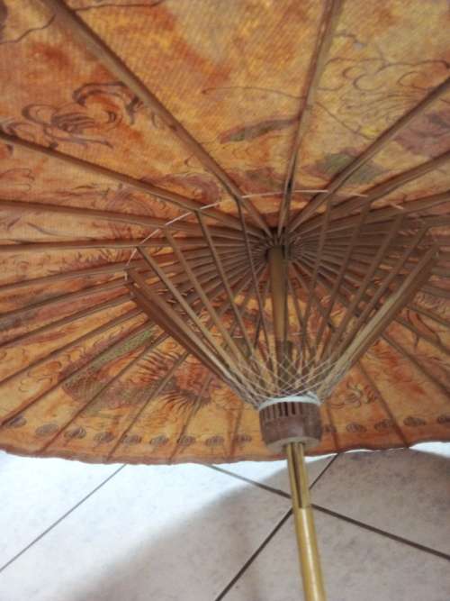 Wood, Reed & Bamboo Oriental Umbrella