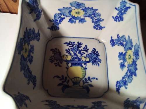Vintage Blue & White `Victoria` Ironstone Bowl