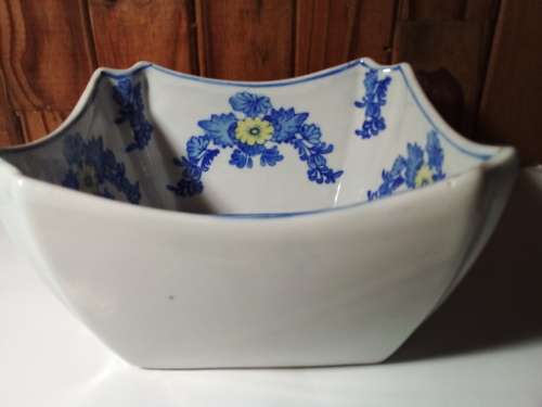 Vintage Blue & White `Victoria` Ironstone Bowl