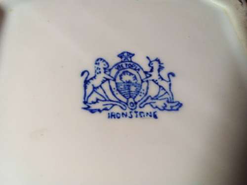 Vintage Blue & White `Victoria` Ironstone Bowl