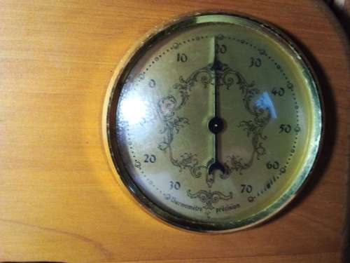 Vintage Thermometer on Solid Board with Elephant Cast