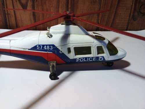 Old Majorette Die Cast Police Helicopter