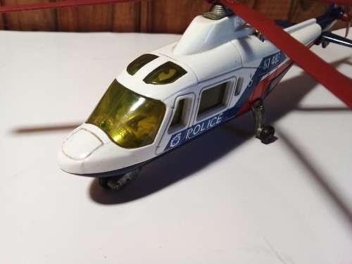 Old Majorette Die Cast Police Helicopter
