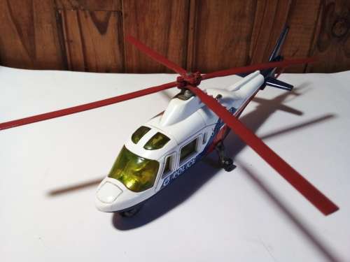 Old Majorette Die Cast Police Helicopter