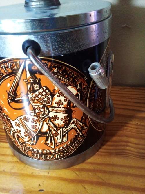 Old Tarnished Ice Bucket- Made in Hong Kong