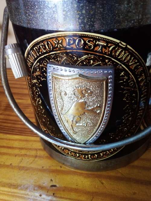 Old Tarnished Ice Bucket- Made in Hong Kong