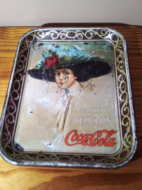 Old Metal Coca-Cola Tray - Scratched