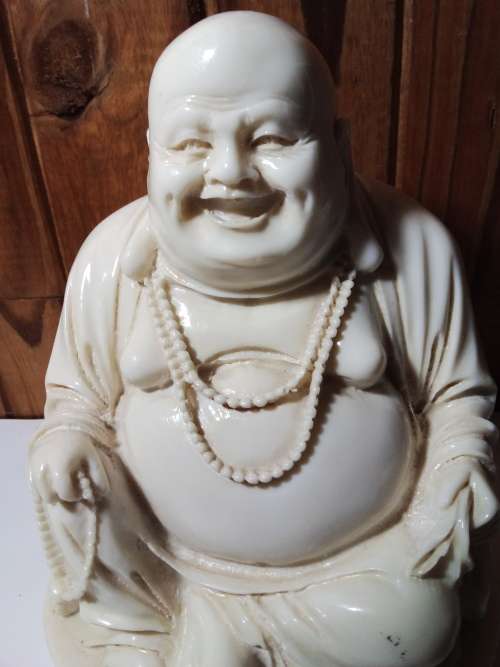 Solid Detailed Ivory Tone Budha