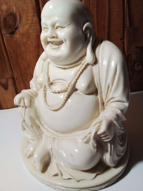 Solid Detailed Ivory Tone Budha
