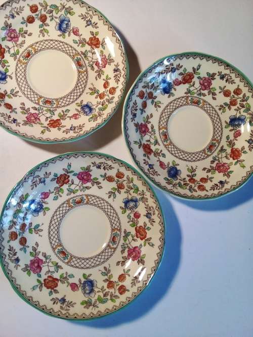 Three Copeland Spode `Royal Jasmine` Saucers