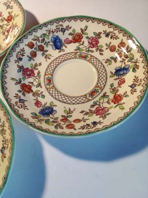 Three Copeland Spode `Royal Jasmine` Saucers