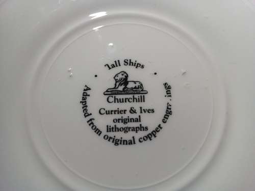 Churchill Tall Ships Plate `Great Republic` with Stand - Small Chip