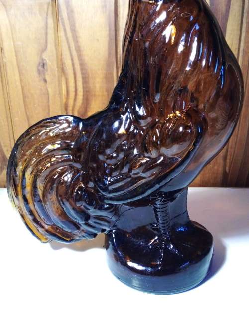 Solid Amber Glass Chicken Shaped Decanter/Bottle