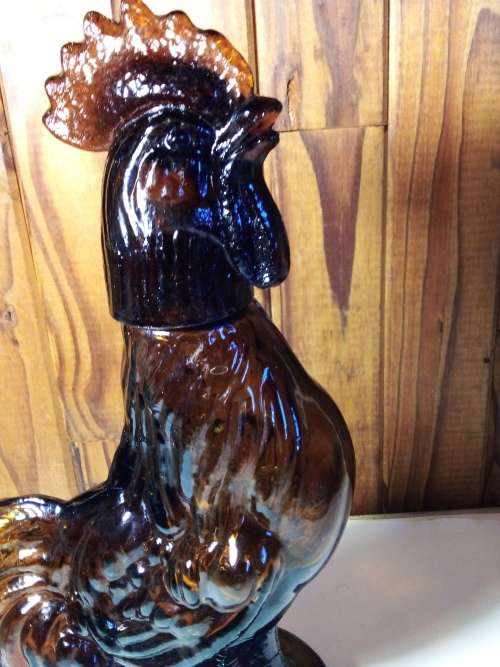 Solid Amber Glass Chicken Shaped Decanter/Bottle