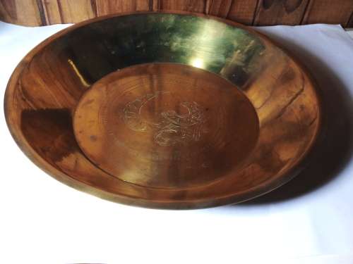 Engraved Brass Bowl - Ideal for Pot Plant