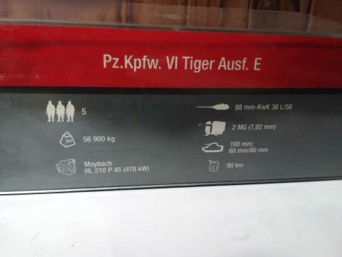 Model of German Tank 1943 with Specs
