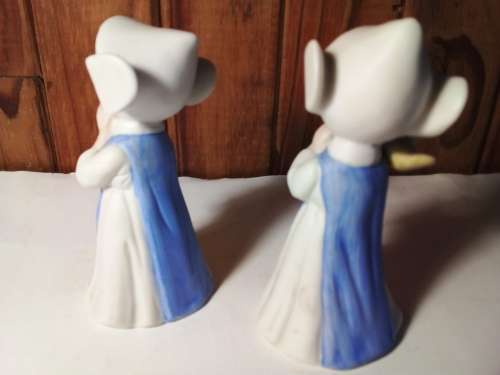 Pair of Small Detailed Religious Girls Figurines