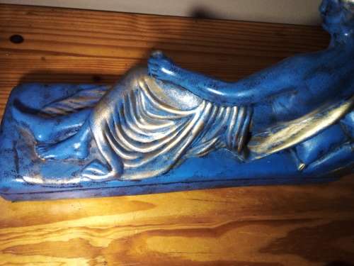Ceramic Reclining Figurine on Chaise Lounger