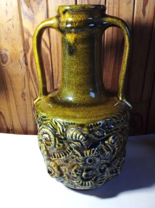 Large Vintage Double Handle Pottery Jug