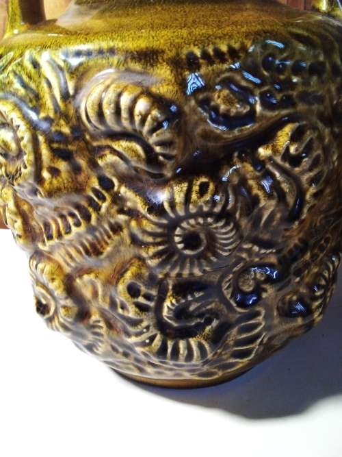 Large Vintage Double Handle Pottery Jug