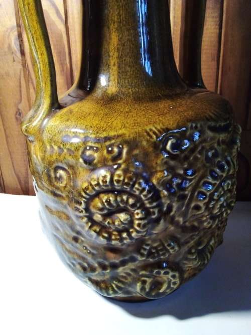 Large Vintage Double Handle Pottery Jug