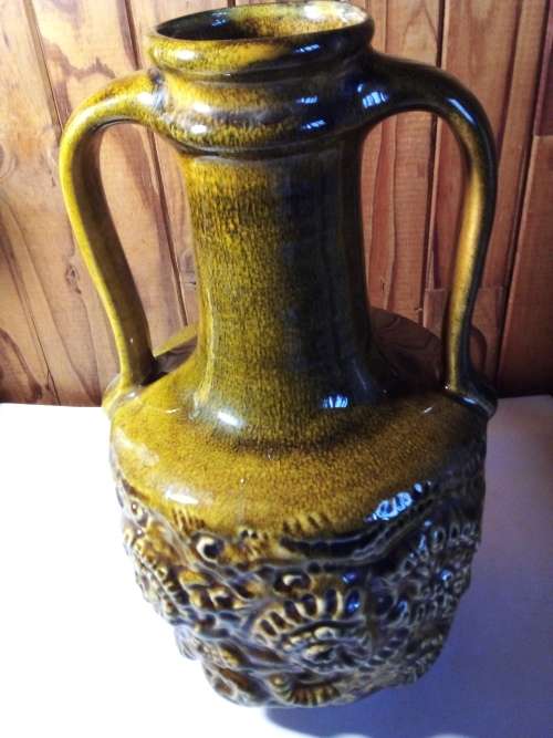 Large Vintage Double Handle Pottery Jug