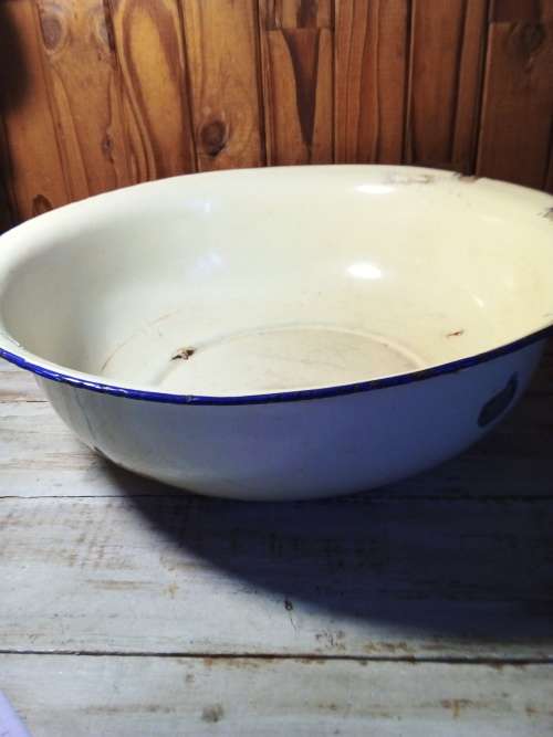 Vintage Large Enamel Bowl - Made in Hungary