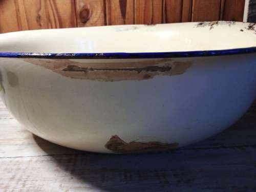 Vintage Large Enamel Bowl - Made in Hungary