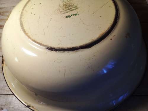 Vintage Large Enamel Bowl - Made in Hungary