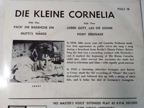 Die Kleine Cornelia - German 7 Single