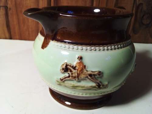 Rare 1930s Bourne Denby Derby Fox Hunting Milk Jug