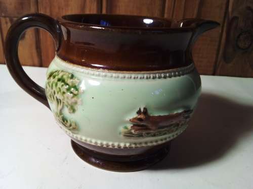 Rare 1930s Bourne Denby Derby Fox Hunting Milk Jug