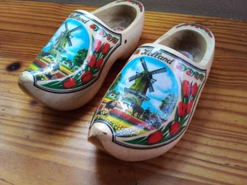 Pair of Decorative Wooden Clogs