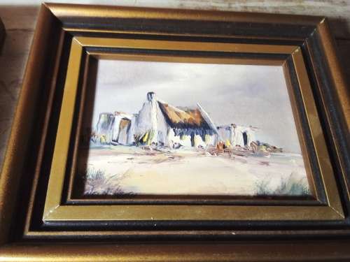 Four Miniature Paintings by Same Artist & One Extra