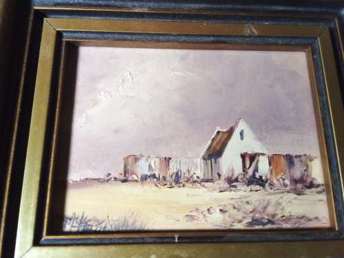 Four Miniature Paintings by Same Artist & One Extra
