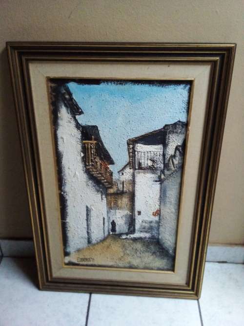 Vintage Framed Original Painting by Dutch Artist
