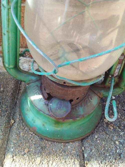 Two Rusted Old Non-working Lamps for Decor Only