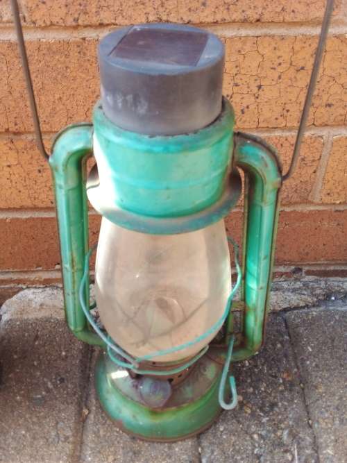 Two Rusted Old Non-working Lamps for Decor Only