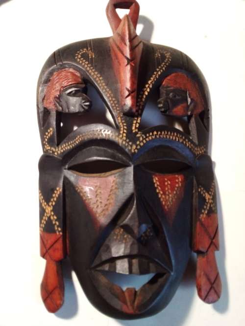 Small African Wall Hanging Mask with Great Detail