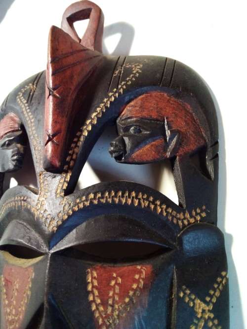 Small African Wall Hanging Mask with Great Detail